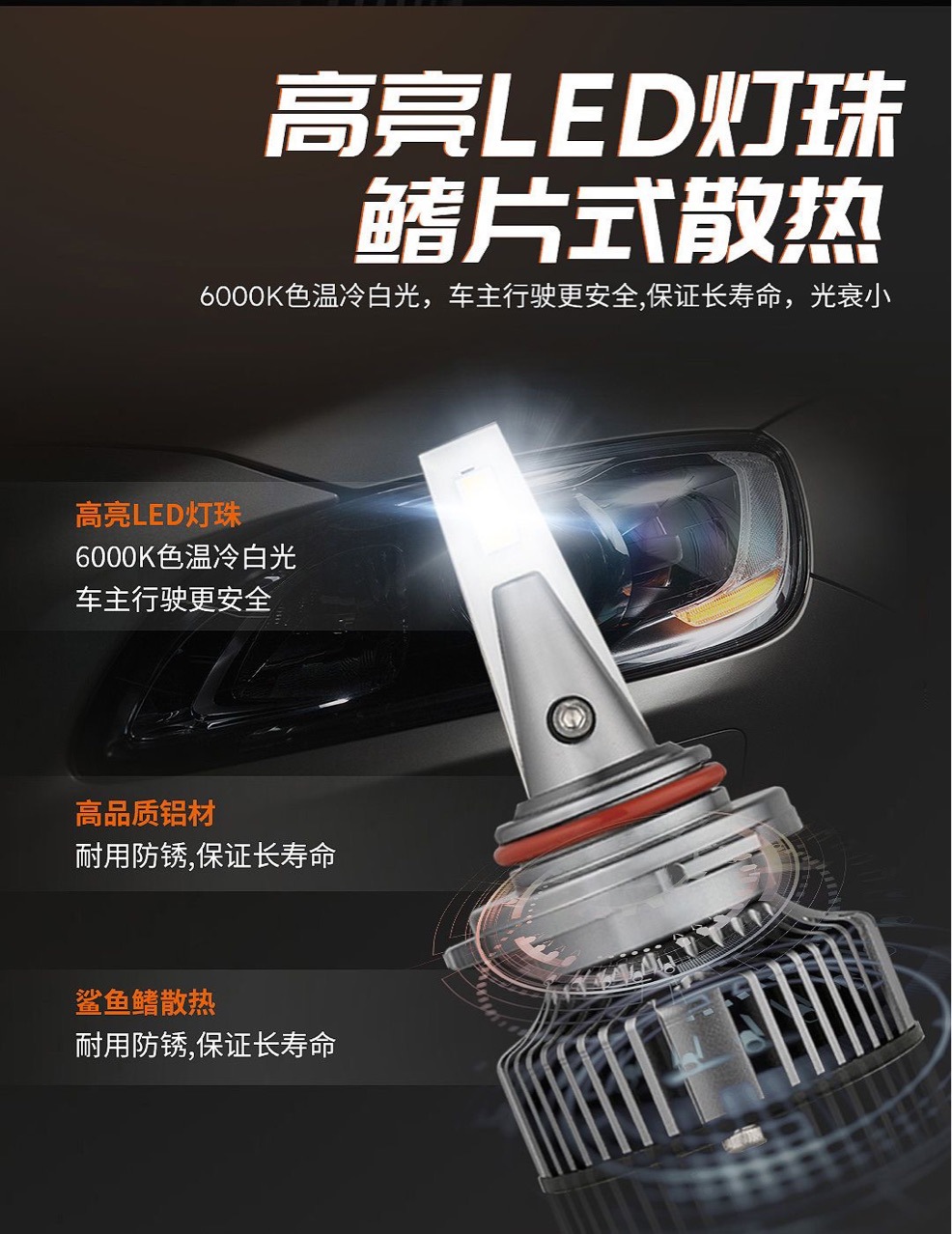 欧司朗火影者PRO汽车大灯LED灯泡远近光灯H4H7H11强光HB3改装led-阿里巴巴