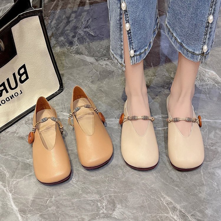 Comfortable Soft Leather Mary Jane Ballet Flats For Women_voghion.com
