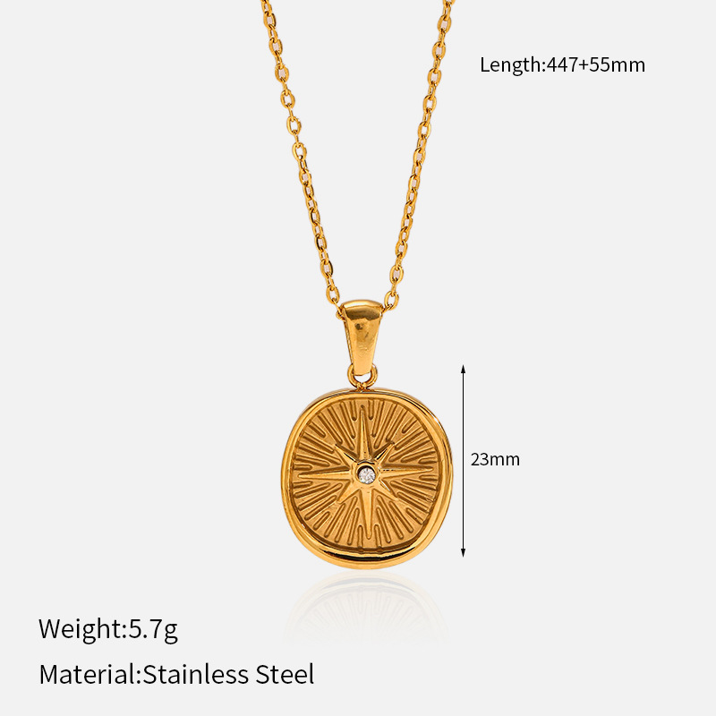 9g Weight Lobster Trigger Clasp Closure Clasp Closure Type 304 Stainless Steel Pendant Material Pendant Necklace Classification 304 Stainless Steel Chain Material Singapore chain, cable chain Chain Type 1 Piece Quantity Casual, Daily Occasion 304 Stainless Steel Material Star, Moon Pattern All Seasons Season Women's Gender Plating Design Elegant, Vintage Style Style Wholesale Jewelry Elegant Vintage Style Star Moon 304 Stainless Steel Plating Singapore Chain Cable Chain Pendant Necklace 6