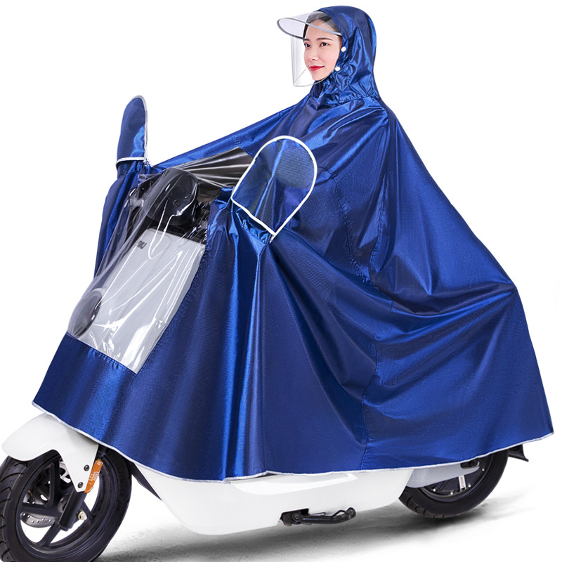 Coche eléctrico impermeable motocicleta poncho extra-grande engrosada sola moda máscara impermeable bicicleta impermeable adulto