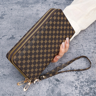 Adapt Bag Women's New Flower Material Long Wallet Clutch Bag Mobile Phone Bag Coin Wallet Multifunctional Card Bag Zipper Bag