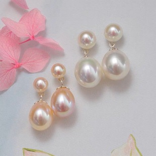 Classic Natural Freshwater Real Pearl Earrings 925 Silver Plain Silver Earrings Princess One Multi-Wear Detachable Pink
