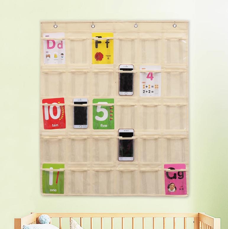 Transparent Mobile Phone Storage Bag Hanging Bag to Store Mobile Phone Bag Hanging Wall Kindergarten Pick-Up Card Bag Point Card Bag