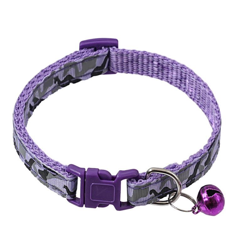 1.0 Collar de tela collar de campana de camuflaje collar de gato collar de perro gran cantidad de collar de fábrica de venta directa