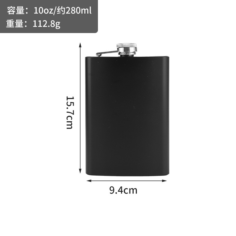 Venta directa de fábrica de cantimplora de vino plana de acero inoxidable de 1-18 oz, botella de vino de acero inoxidable con estuche de cuero, juego de vino portátil para exteriores.