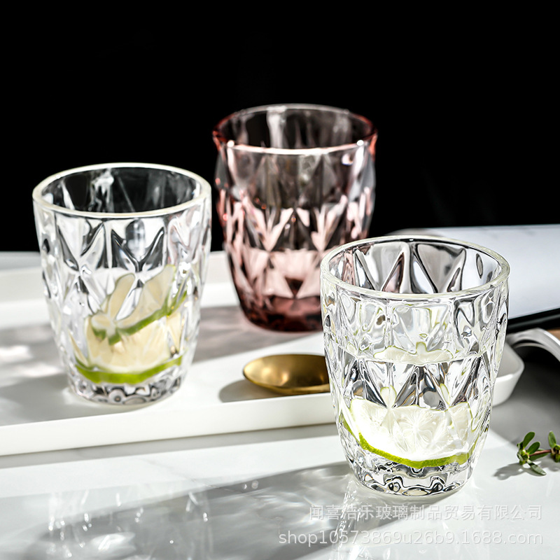 Color para el hogar del hotel en forma de diamante al por mayor color primario taza de agua gruesa taza de enjuague bucal del hotel taza de jugo taza de cepillo de dientes taza de cerveza