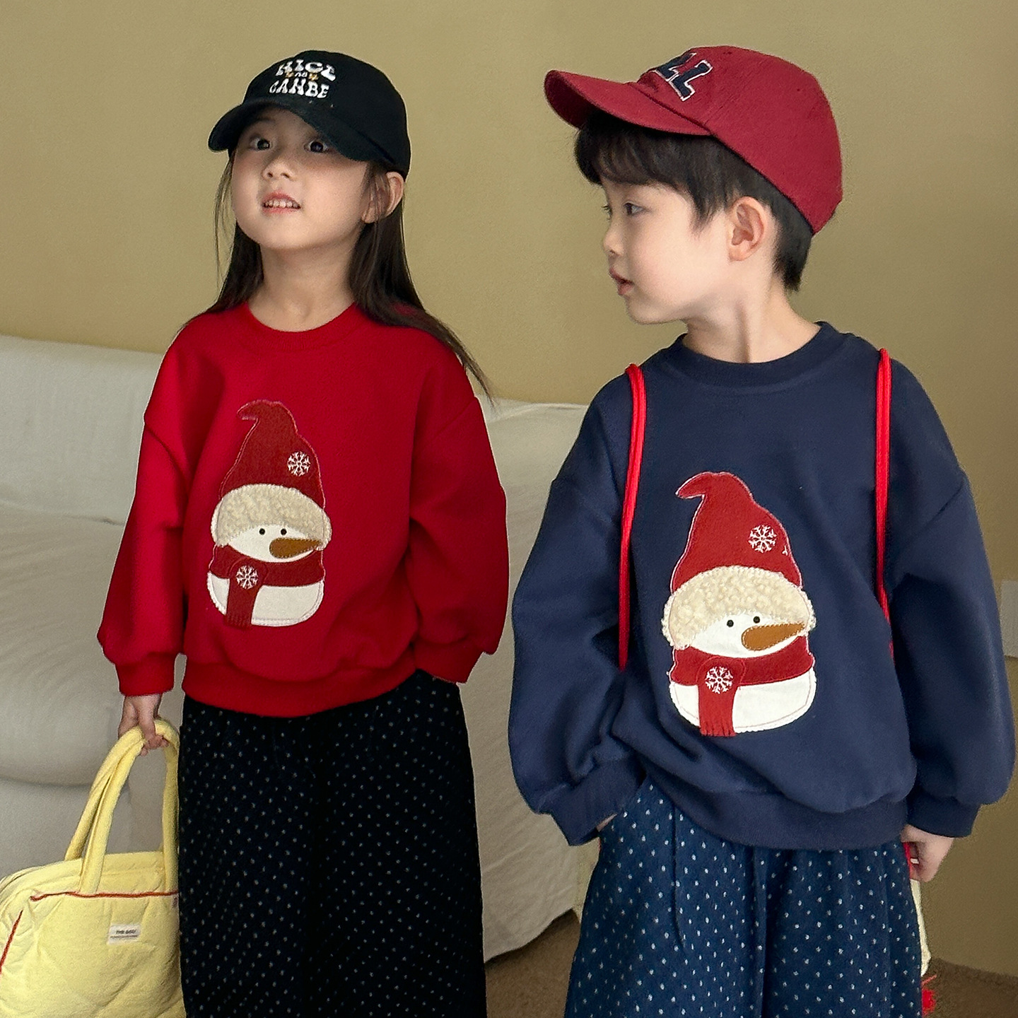 儿童卫衣圣诞女童秋装宽松落肩男童2025新款春秋季长袖宝宝上衣服