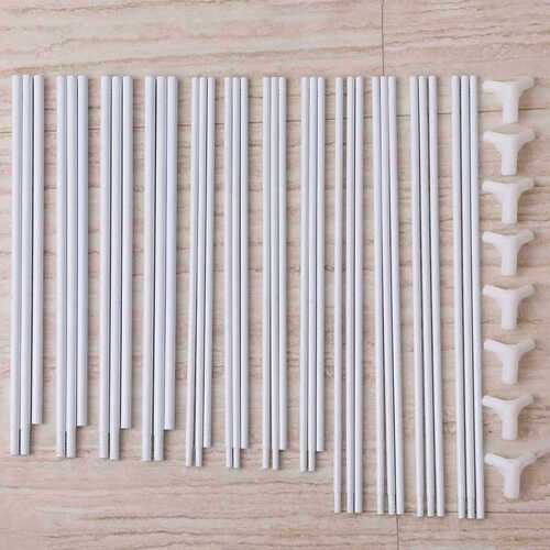 Mosquito net paint art bracket iron art stainless steel mosquito net accessories three-way white pole steel pipe can be equipped with a single long