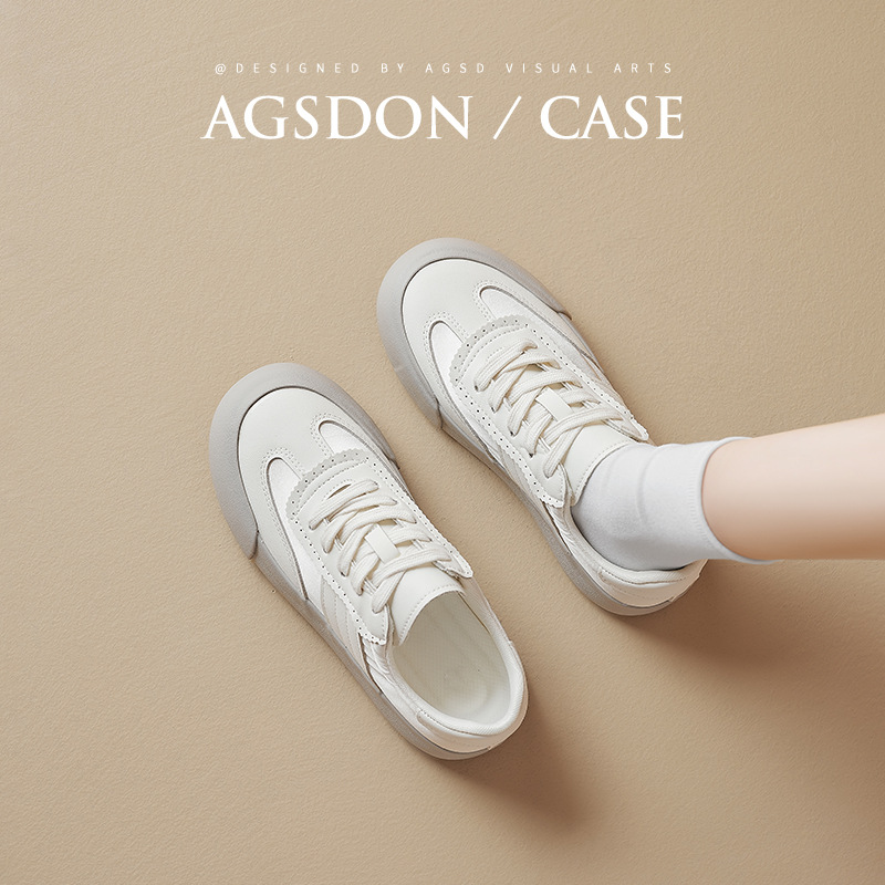 Augustion White Shoes Mujer 2025 Verano Nuevos zapatos de entrenamiento Forrest Zapatillas deportivas casuales de plataforma estilo ballet