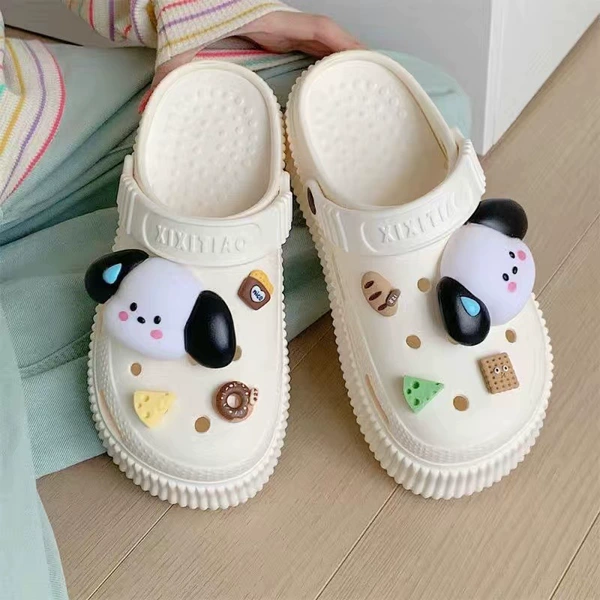 White drip sweat dog hole shoes