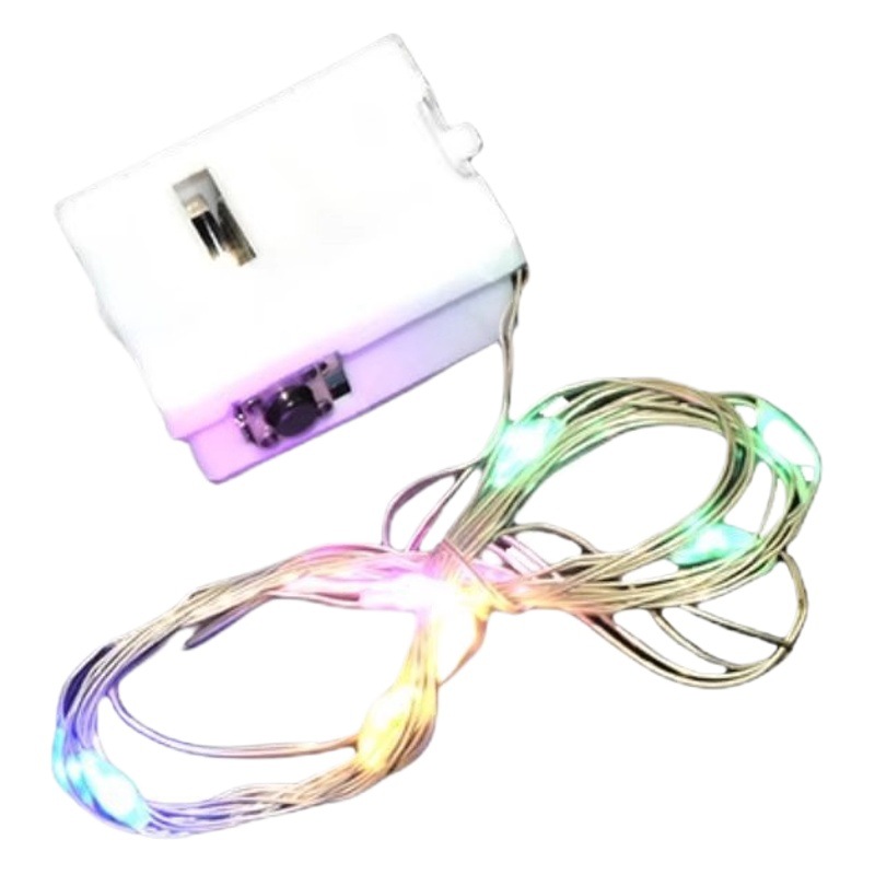 Ambiente de fiesta Linterna pequeña Lámpara de alambre de cobre LED Lámpara de cadena Caja de regalo de Navidad creativa Lámpara de botón de decoración de ramo Lámpara de alambre de cobre