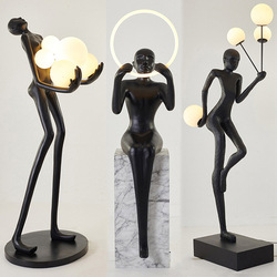 Humanoid Floor Lamp Human Figure Sculpture Hugging Ball Clothing Store Lobby Hall Hotel Sales Office Exhibition Hall Living Room Decorative Lamp
