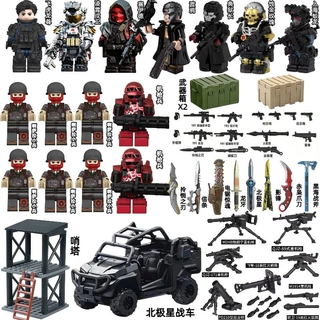 三角洲行动兼容乐高积木人仔赛伊德红狼典狱长盒武器拼装玩具男孩