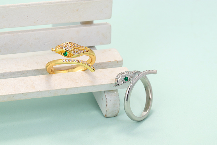 5g Weight Electroplating Gold Plating Process Geometric Metal Plating Zircon Unisex Single Ring