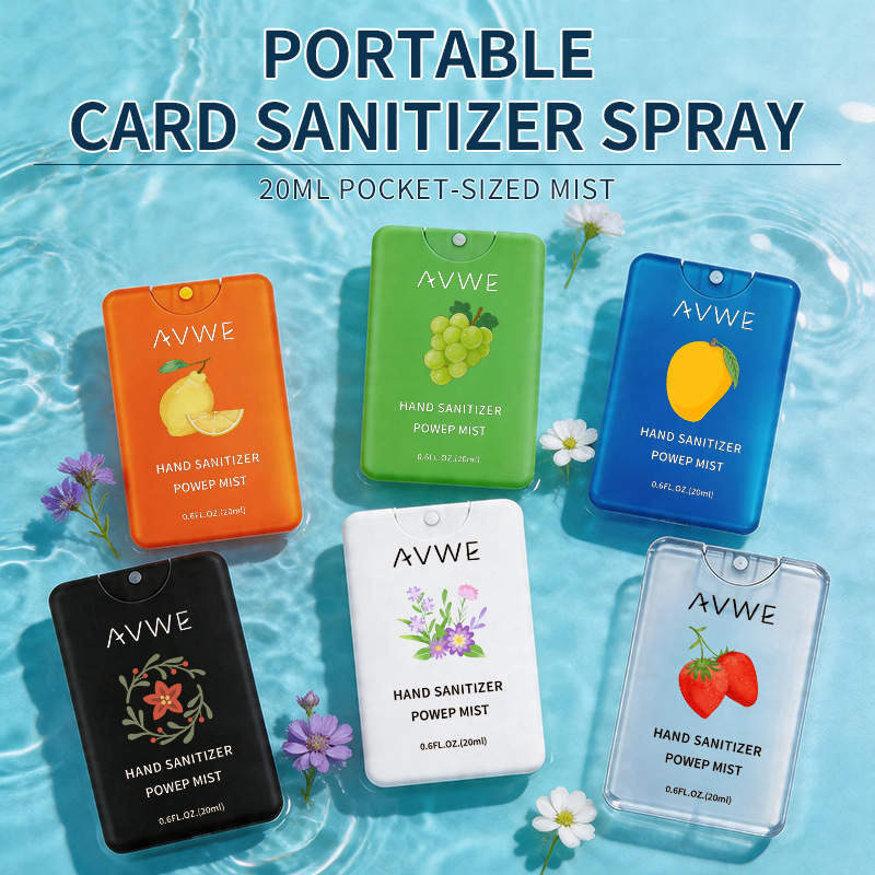 Cross-border bestseller no-rinse hand sanitizer spray 20ml portable fruit-flavored hand cleaning moisturizing alcohol spray Cross-border bestseller no-rinse hand sanitizer spray 20ml portable fruit-flavored hand cleaning moisturizing alcohol spray