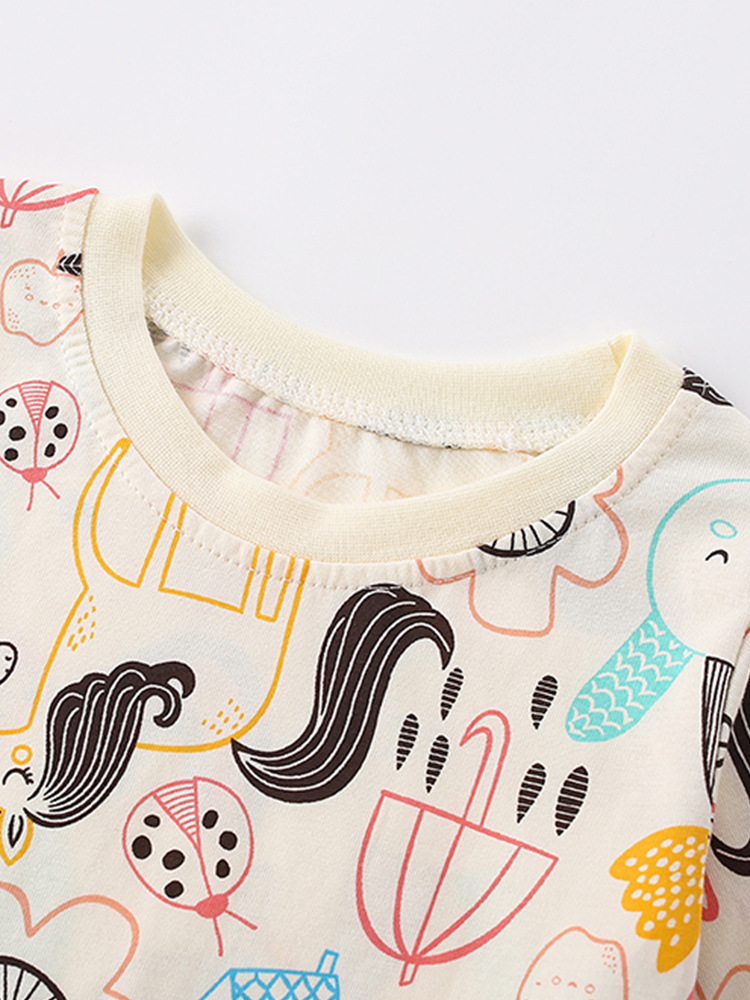 Malwee niños de manga larga otoño nuevo estilo europeo y americano camiseta de impresión de aire extranjero de cuello redondo ropa infantil casual
