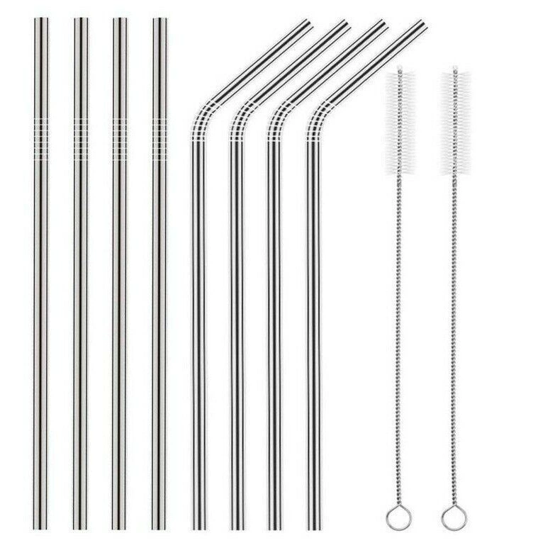 Трансграничный хит продаж 10.5inch креативный набор соломинок из нержавеющей стали, прямая труба, локоть, соломенная щетка, пищевой металл