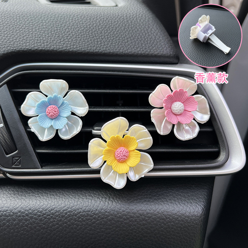 Aromaterapia para automóvil Decoración de salida de aire acondicionado para automóvil Perfume para automóvil Accesorios para automóvil Colgante de flores lindo Fragancia ligera duradera