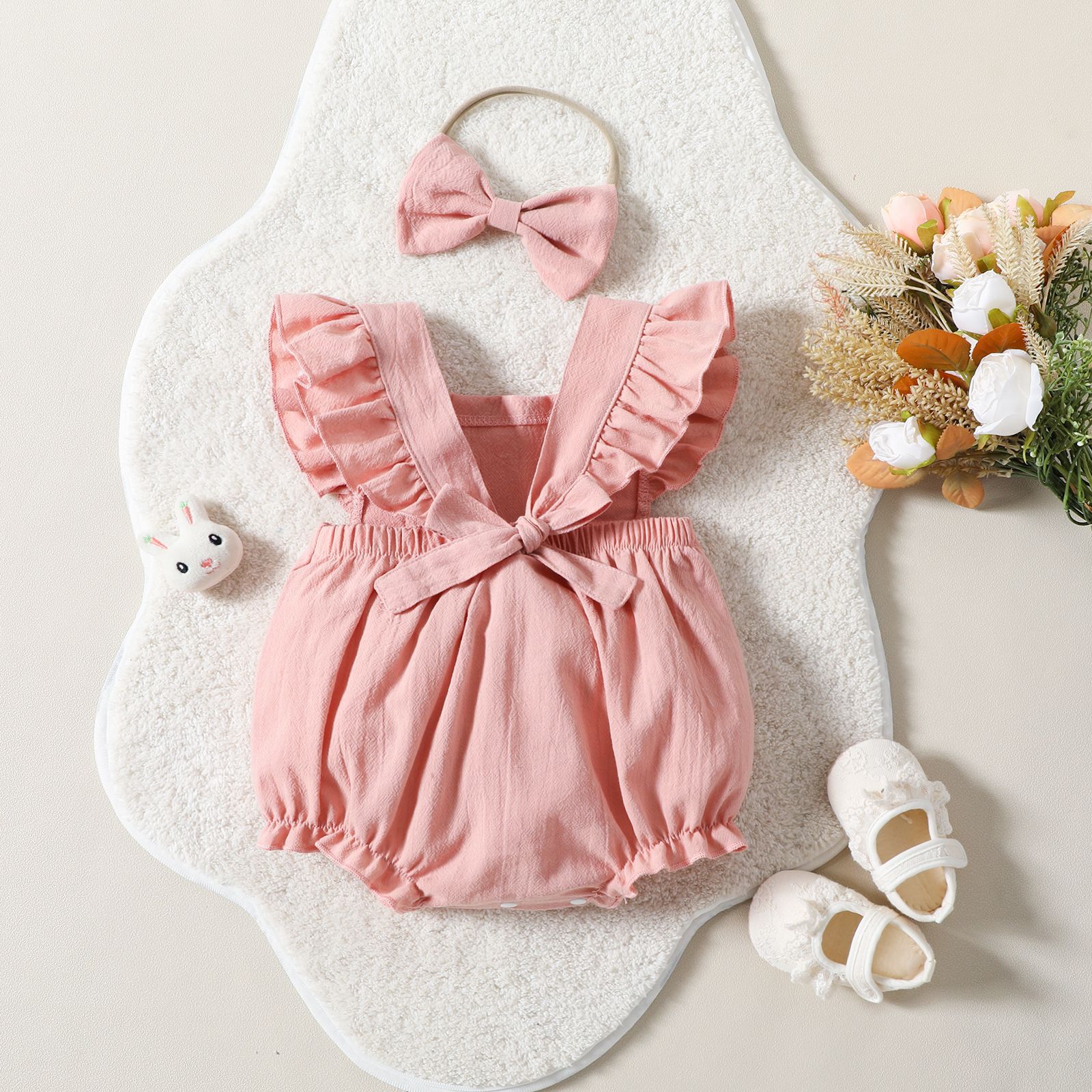 Cute Solid Color Polyester Girls Jumpsuits display picture 14