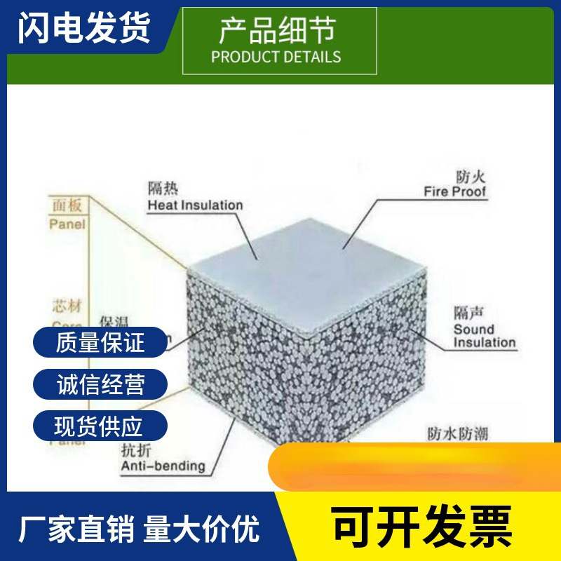 轻质隔墙板 75mm 聚苯颗粒轻质隔墙板 水泥复合防火墙板 工厂直销