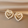 Silver needle, universal earrings from pearl with bow, silver 925 sample, city style, simple and elegant design, wholesale