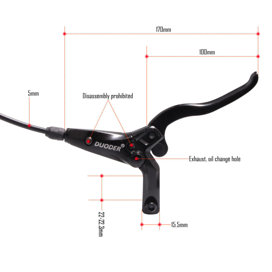 DUODER freno de aceite delantero izquierdo derecho trasero freno de disco hidráulico de bicicleta accesorios de bicicleta de montaña freno hidráulico kit de freno de aceite disco de aceite