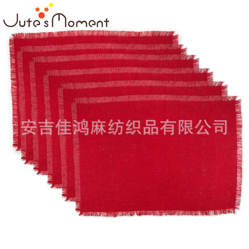 Mantel de yute estilo granja, decoración rústica gruesa de lino para hogar multicolor