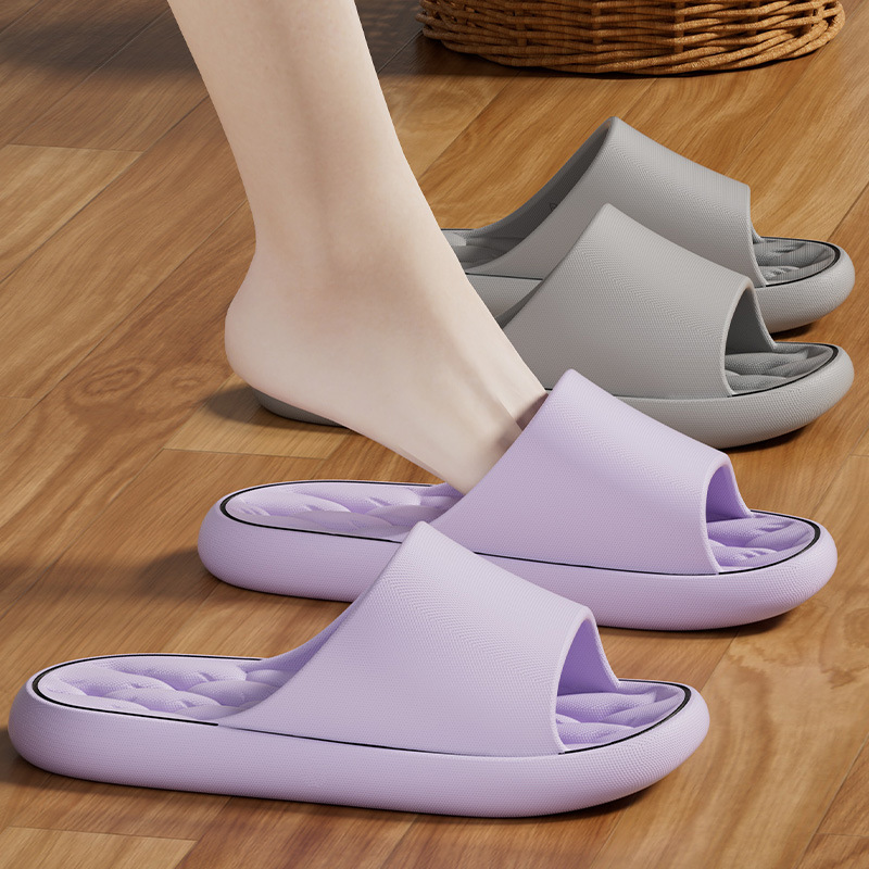 Pantuflas casuales de verano para el hogar y exteriores, pantuflas de baño EVA simples y cómodas, antideslizantes, al por mayor, duraderas y que absorben los impactos
