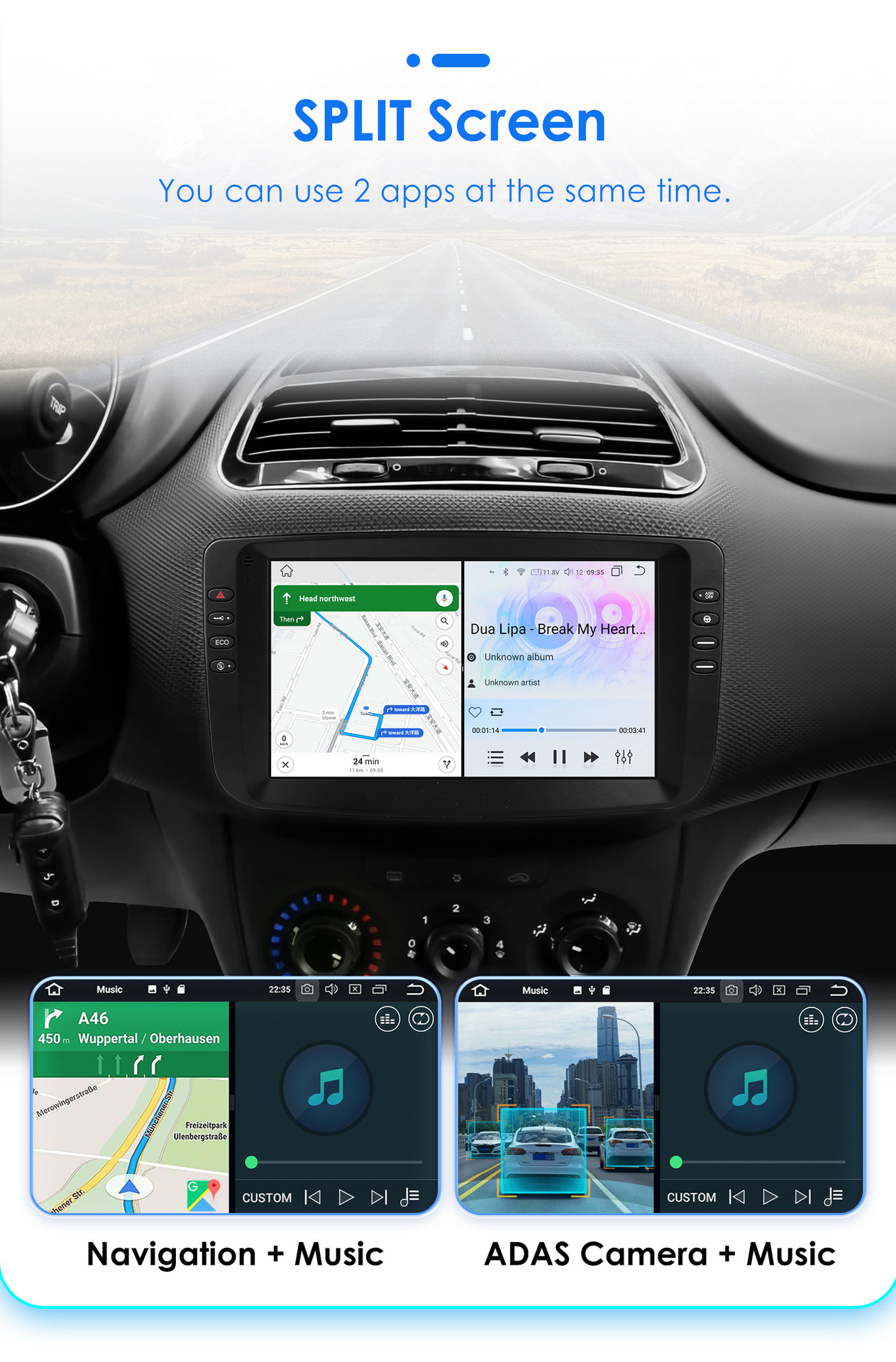 9inch Large Screen Suitable for 12-15 Fiat Panda Car Android Navigation Gps Navigator All-In-One Mp5