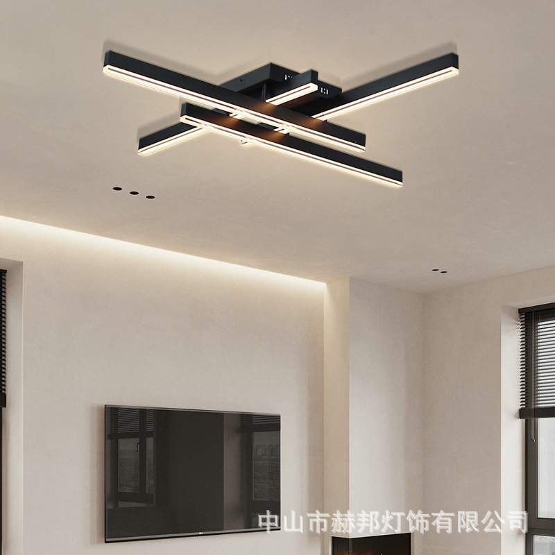 Living Room Lamp,Bedroom Lamp,Linear Ceiling Lamp,Modern Minimalist Art,Geometric Strip Aluminum Restaurant Lamp,Zhongshan Lamp