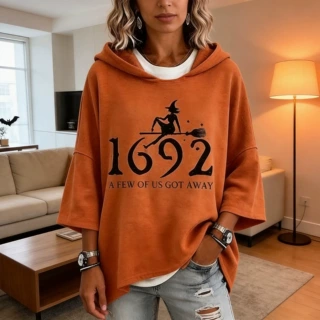 2026新款秋季跨境亚马逊速卖通女装万圣节3d印花连帽上衣