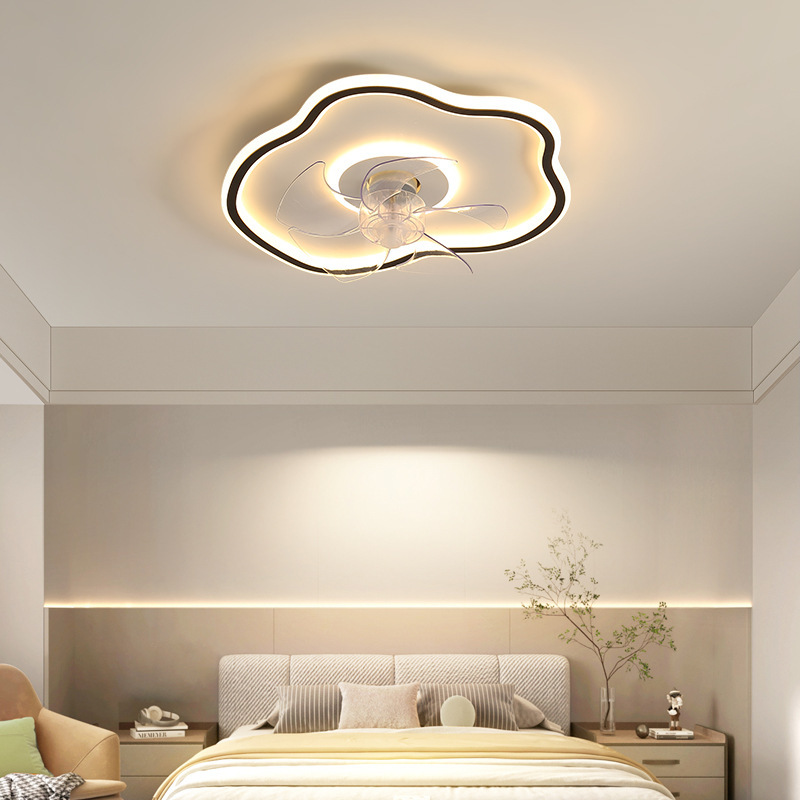 Lámpara con ventilador para dormitorio, lámpara de techo moderna minimalista para comedor, lámpara con ventilador inteligente, lámpara con forma de nube para habitación de niños L263 image 4