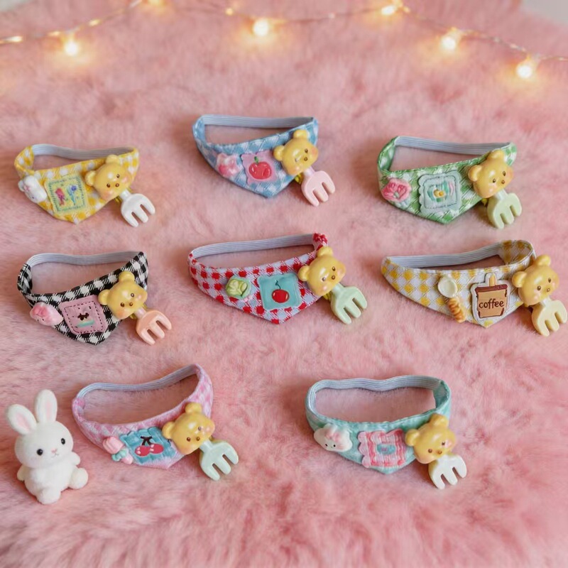 Cute Bibs, Kitty Triangle Bibs, Self-Deprecating Bear Mini Bibs, Doll Clothes Accessories Cute Bibs, Kitty Triangle Bibs, Self-Deprecating Bear Mini Bibs, Doll Clothes Accessories