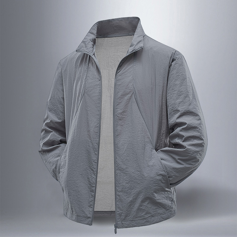 2025 New Summer Ice Silk Sunscreen Clothing Men's Ultraviolet Protection Thin Breathable Sunscreen Clothing Outdoor Fishing Jacket