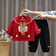 男宝抓周晏礼服春秋宝宝唐装儿童中国风男童汉服女童周岁礼服春夏