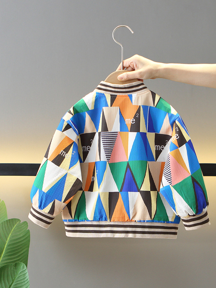 5868 Chaqueta de otoño para niños 2025 Nuevos niños Primavera y otoño Hermoso y moderno Tren de moda Ropa de béisbol de calle frita para niños