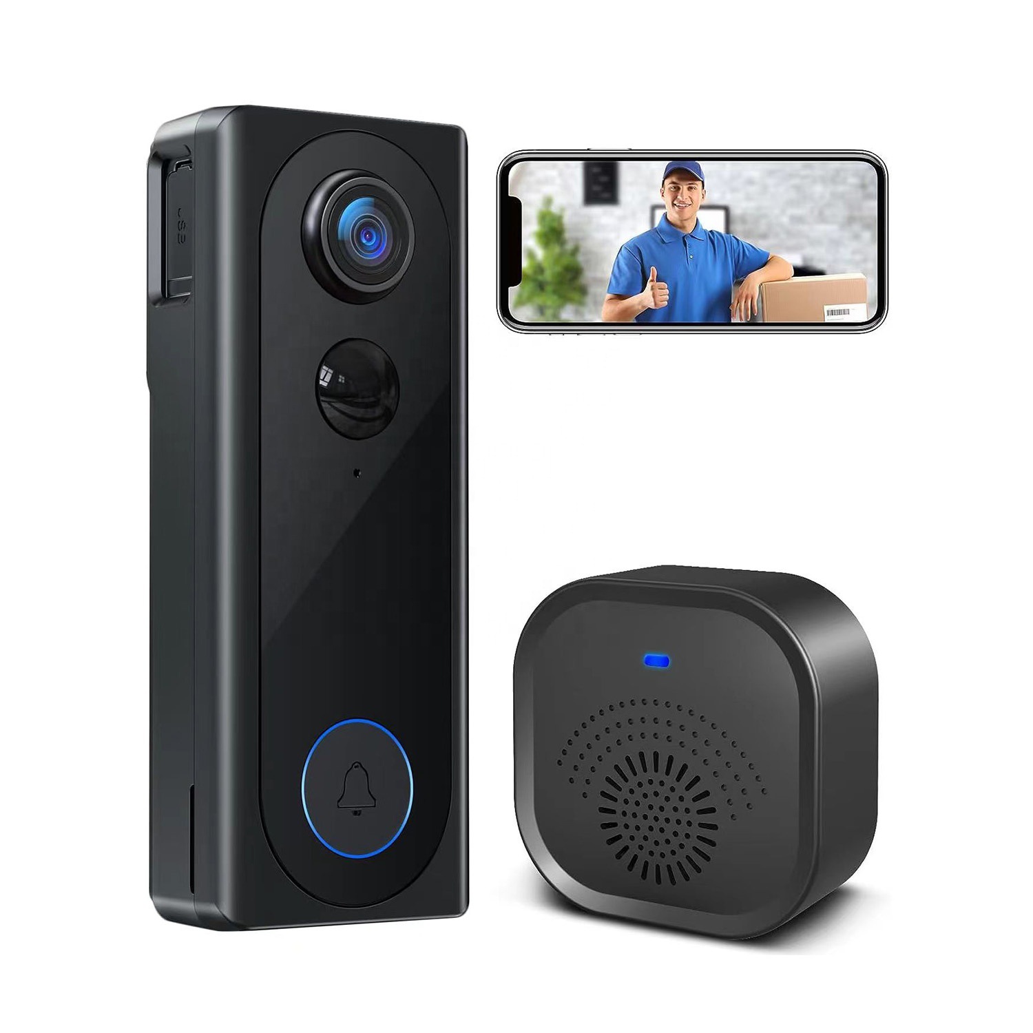 1080P Wireless Video Doorbell Camera Smart Video Doorbell 2MP WiFi Camera