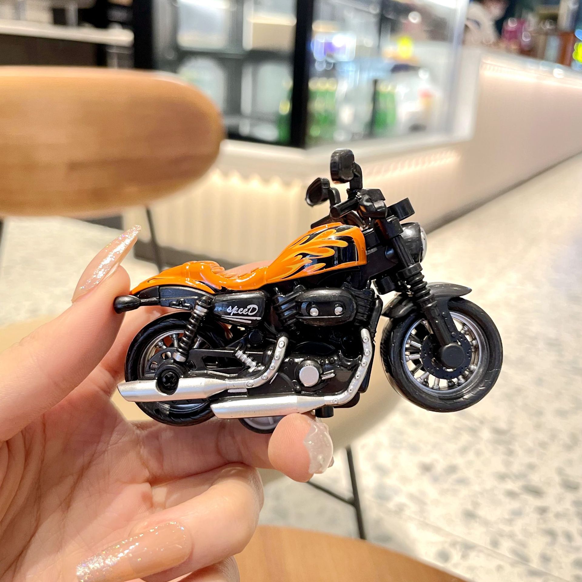 Moda Cool Harley motocicleta pull back motocicleta mini llavero creativo personalizado bolsa de juguete creativo colgante pequeña joyería