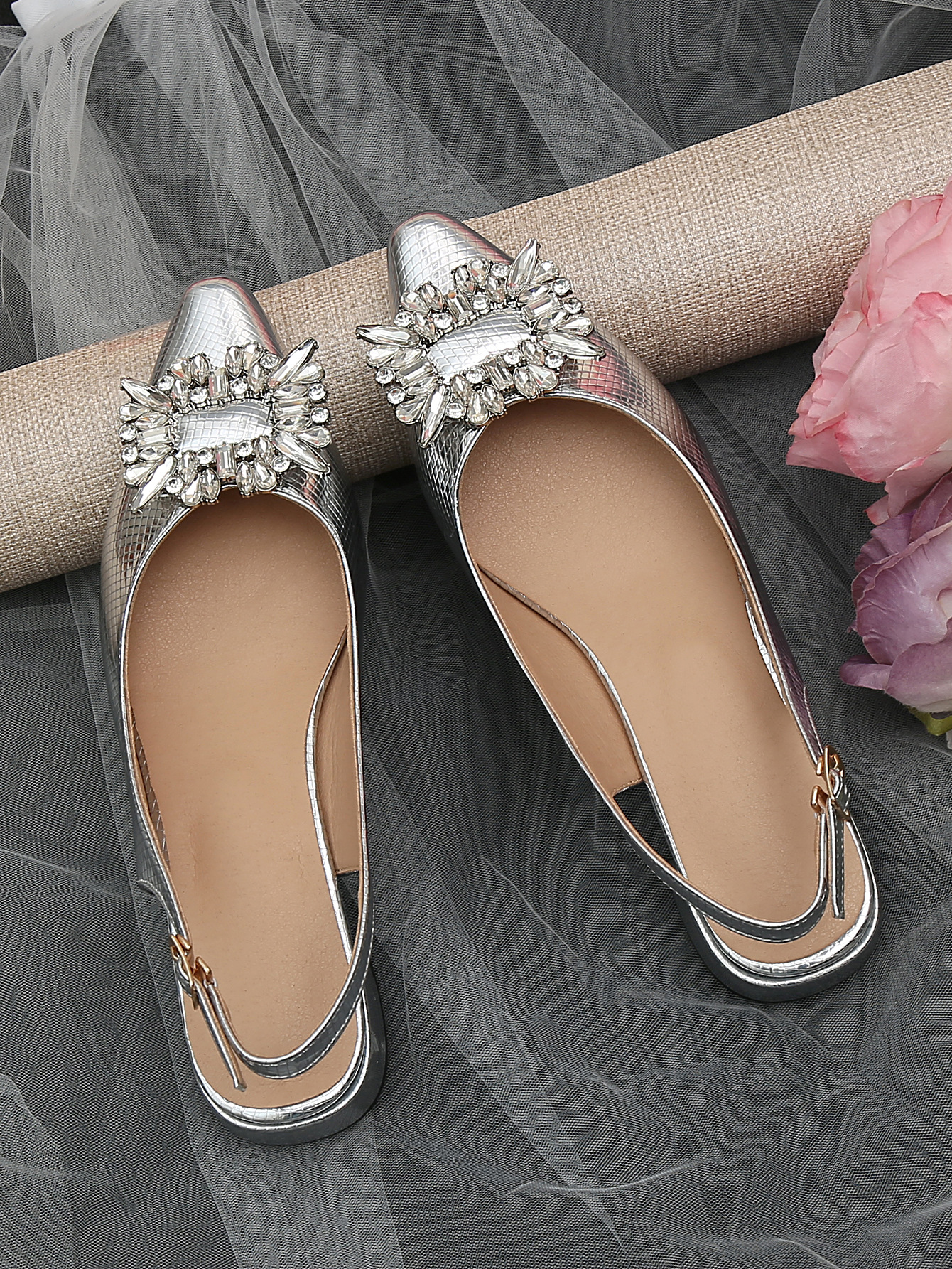 Women's Casual Elegant Solid Color Rhinestone Point Toe High Heel Sandals display picture 10