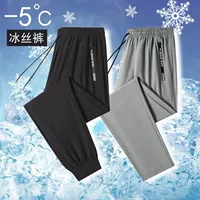 Silk summer thin quick dry trousers for leisure, oversize