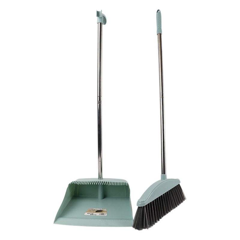 Piel suave de plástico simple escoba recogedor traje hogar con serrado cubo escoba conjunto barrido un gran número de venta al por mayor