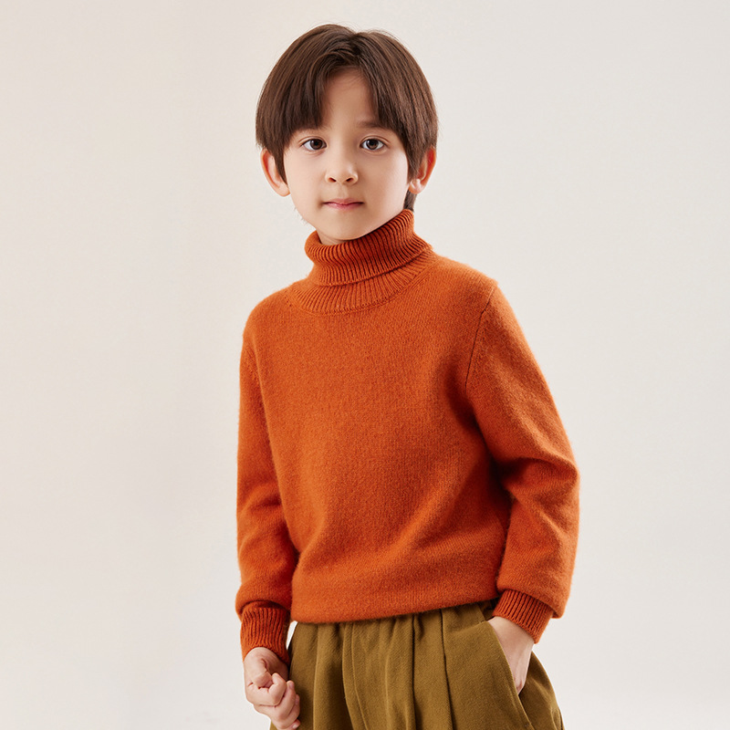 Autumn and winter children's wool sweaters, high-neck thick knitted base layers, loose-fitting sweaters for babies and older children, wholesale.