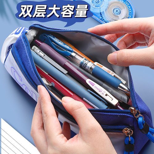 High-looking Galaxy Pencil Bag Literary Young Boys Canvas Stationery Box Boys' Primary School Third and Fourth Grade Transparent