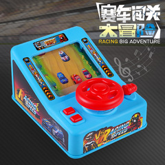 Children's Steering Wheel Simulation Driving Toy, Brain-Teasing Electric Desktop Game Machine, Avoid Racing, Level-Up Adventure Game