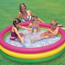 海韵三环水池儿童充气游泳池圆形泡泡底戏水池婴儿钓鱼玩沙波波球