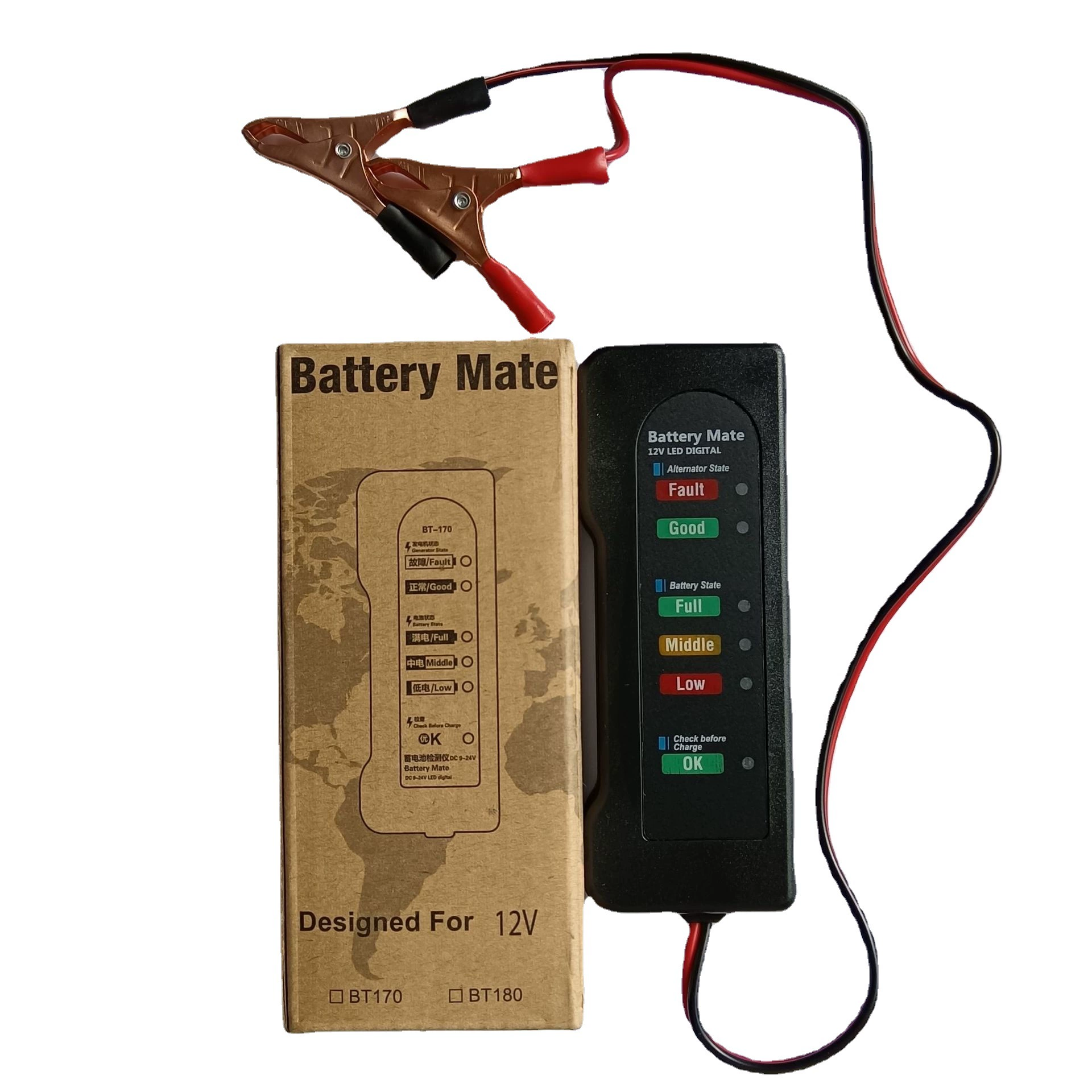 Автомобиль электромобиль светодиодный интеллектуальный детектор батареи тестер батареи BT170