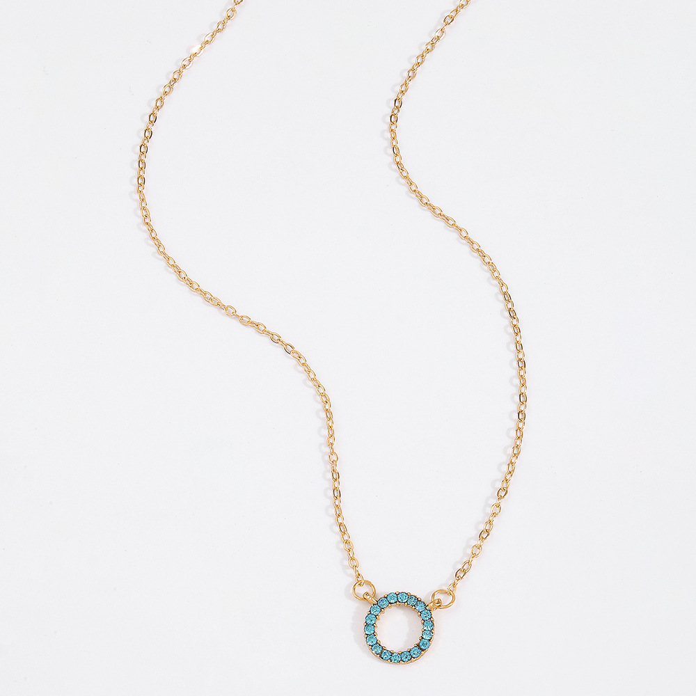 simple creative colorful diamond necklacepicture7