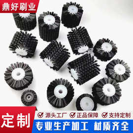 厂家直供工业毛刷轮空心圆柱形尼龙丝毛刷清洁除尘小型刷辊滚轮