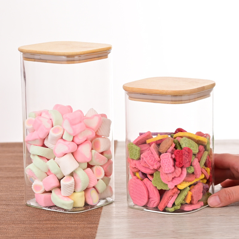 Tanque sellado de vidrio con alto contenido de borosilicato, tanque de almacenamiento de grado alimenticio, tanque sellado de granos de café de cáscara de mandarina de cocina de almacenamiento de cocina