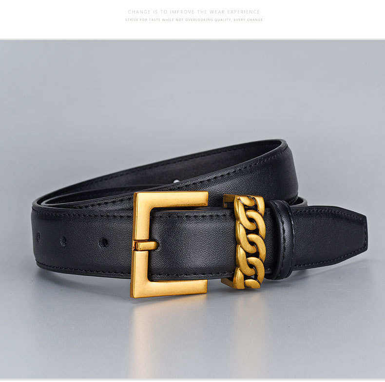 Women's Belt Leather Alloy Buckle Versatile Accessory For Jeans_voghion.com